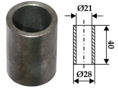 Industriehof® Buchse 40 x 3,5 mm, Ø innen 21 mm, Ø außen 28 mm, für Berti, Sauerburger, 63-SAU-02 Industriehof® Buchse 40 x 3,5 mm, Ø innen 21 mm, Ø außen 28 mm, für Berti, Sauerburger, 63-SAU-02