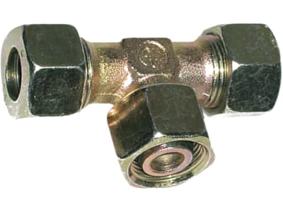 T-Verschraubung "ET-DKO-S", schwer, metrisch, einstellbar, Dichtkegel mit O-Ring und Überwurfmutter T-Verschraubung "ET-DKO-S", schwer, metrisch, einstellbar, Dichtkegel mit O-Ring und Überwurfmutter