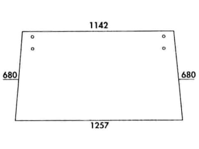 Heckscheibe, klar, für Case IH 433, 533, 633, 733, 833, 933