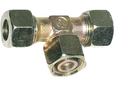 T-Verschraubung "ET-DKO-L", leicht, metrisch, einstellbar, Dichtkegel mit O-Ring und Überwurfmutter T-Verschraubung "ET-DKO-L", leicht, metrisch, einstellbar, Dichtkegel mit O-Ring und Überwurfmutter