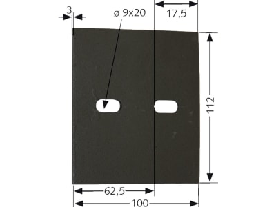 Industriehof® Abstreifer 112 x 100 x 3 mm, Bohrung 20 x 9 mm für Lely Packerwalzen, 51-L116