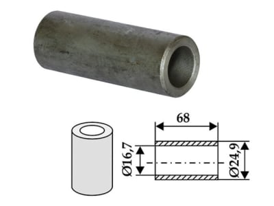 Industriehof® Buchse 68 x 4,1 mm, Ø innen 16,7 mm, Ø außen 24,9 mm, für Breviglieri, 63-BRE-01 Industriehof® Buchse 68 x 4,1 mm, Ø innen 16,7 mm, Ø außen 24,9 mm, für Breviglieri, 63-BRE-01