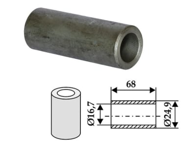 Industriehof® Buchse 68 x 4,1 mm, Ø innen 16,7 mm, Ø außen 24,9 mm, für Breviglieri, 63-BRE-01