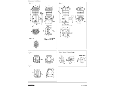 Wabco Kompressor "HDR 2", 1-Zylinder, verschlossen, Kühlung Wasser 4 l/min - Öl 6 l/min, 411 141 551 0