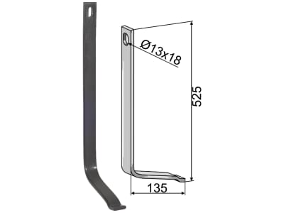 Industriehof® Stützfeder 525 x 10 x 40 mm, für universal, Spurlockerzinken mit Schar (Best. Nr. 10205007), 10.5011/2