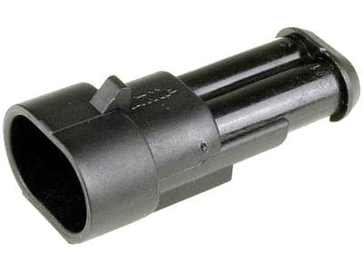 Herth + Buss Steckgehäuse "AMP Tyco Superseal" 2-polig, TE Connectivity, Flachstecker, 50 290 836 Herth + Buss Steckgehäuse "AMP Tyco Superseal" 2-polig, TE Connectivity, Flachstecker, 50 290 836