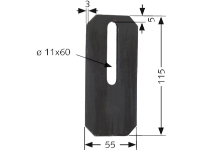 Industriehof® Abstreifer 115 x 55 x 3 mm, Bohrung 60 x 11 mm für Amazone Packerwalzen, 51-A101