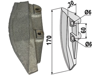 Industriehof® Säschar, 30 x 170 x 67 mm, 2-Loch für Monosem, 99.MO-01 Industriehof® Säschar, 30 x 170 x 67 mm, 2-Loch für Monosem, 99.MO-01