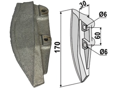 Industriehof® Säschar, 30 x 170 x 67 mm, 2-Loch für Monosem, 99.MO-01