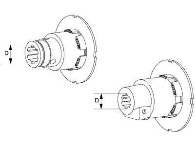 Walterscheid Nabe, Profil 1 3/4" 6, Verschluss Klemmbrücke KB, für Reibkupplungen EK96/4, K96/4, 1183517