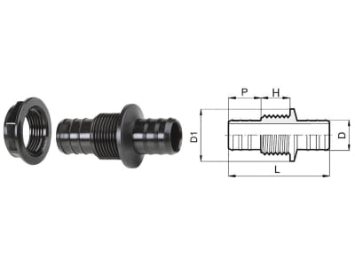 Agrotop Schlauchanschluss gerade G 1" AG (BSP) Ø Tülle 25 mm, 10609 Agrotop Schlauchanschluss gerade G 1" AG (BSP) Ø Tülle 25 mm, 10609