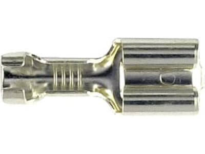 Herth + Buss Flachsteckhülse 6,3 x 0,8 mm, Kabel 1 – 2,5 mm², Messing versilbert; unisoliert, mit Rastpunkten, 100 St., 50 251 422