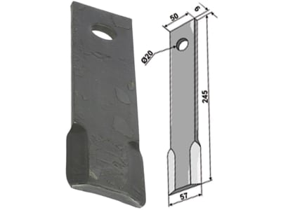 Industriehof® Schlegelmesser gerade, Überschnittklinge 245 x 50/57 x 6 mm, Bohrung 20 mm, für Humus, 63-IND-189 Industriehof® Schlegelmesser gerade, Überschnittklinge 245 x 50/57 x 6 mm, Bohrung 20 mm, für Humus, 63-IND-189