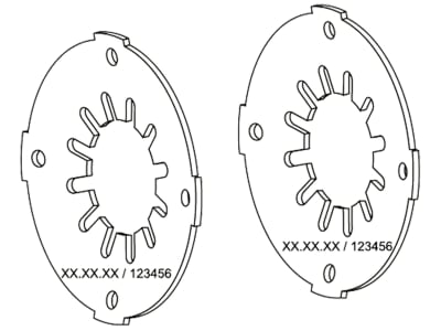 Walterscheid Tellerfeder, 152 x 63 x 3,5 mm, Farbpunkt weiß, für Reibscheibenkupplung EK92/4, K92/4, 1043487