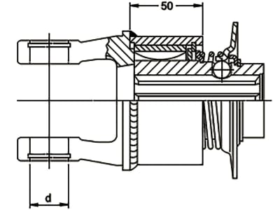 Walterscheid Freilaufkupplung "F5/1L" W 2400, 1 3/8" 6, Verschluss Klemmbrücke KB, 1172706