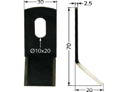 Industriehof® Y-Messer 70 x 30 x 2,5 mm, Bohrung 20 x 10 mm, für Cosma, Ferri, Howard, Orsi, 63-AGR-52 Industriehof® Y-Messer 70 x 30 x 2,5 mm, Bohrung 20 x 10 mm, für Cosma, Ferri, Howard, Orsi, 63-AGR-52