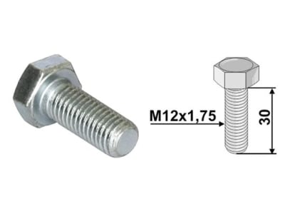 Industriehof® Sechskantschraube M 12 x 1,75 x 30 - 10.9 ohne Sicherungsmutter für Perfect, 63-PER-93