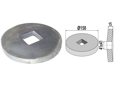 Industriehof® Innen- und Außenflansch 150 x 41 x 15 mm, gewölbt für Vierkantwelle 40 x 40 mm, 31-0204, 31-0204