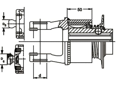 Walterscheid Freilaufkupplung "F5/1R" WW80° 2280, 1 3/8" 6, Verschluss Ziehverschluss ZV, 1163745