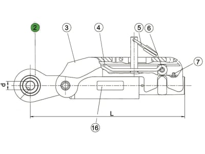 Walterscheid Stabilisator "ADSST-B", Grundkörper mechanisch, mit Spannstift, 350 mm, Federweg +/- 33 mm, für Unterlenker mechanisch, 1309183