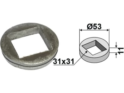 Industriehof® Vorschweißring gerade, für Vierkantwellen 28 x 28/30 x 30 mm, 31-0071