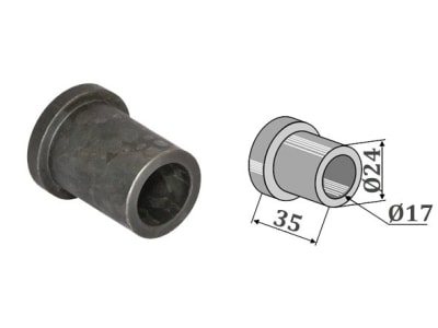 Industriehof® Innenbuchse 35 x 3,5 mm, Ø innen 17 mm, Ø außen 24 mm, für Mulag, Nicolas, Noremat, Rousseau, S.M.A., 63-ROU-63 Industriehof® Innenbuchse 35 x 3,5 mm, Ø innen 17 mm, Ø außen 24 mm, für Mulag, Nicolas, Noremat, Rousseau, S.M.A., 63-ROU-63