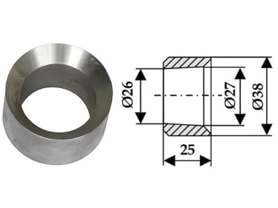 Industriehof® Einschweißbuchse Ø innen 26 mm; 27 mm, Ø außen 38 mm, 18100-26 Industriehof® Einschweißbuchse Ø innen 26 mm; 27 mm, Ø außen 38 mm, 18100-26