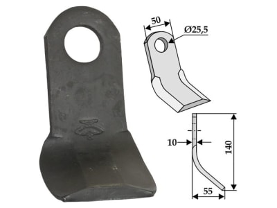 Industriehof® Y-Messer 190 x 75/100 x 8 mm, Bohrung 26 mm, für Omarv, 63-OMA-06