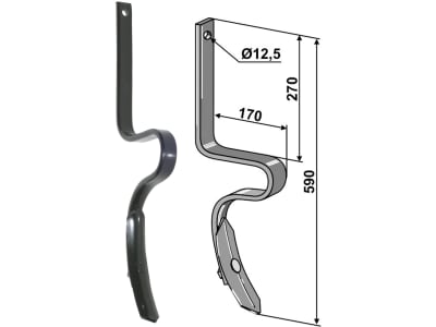 Industriehof® Spurlockerzinken 590 x 12 x 32 mm mit Schar, für universal, 10.5022 Industriehof® Spurlockerzinken 590 x 12 x 32 mm mit Schar, für universal, 10.5022