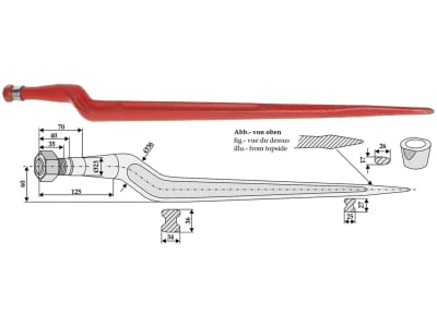Industriehof® Frontladerzinken 800 mm, M 22 x 1,5, spitz, gekröpft, für Trioliet, 18812 Industriehof® Frontladerzinken 800 mm, M 22 x 1,5, spitz, gekröpft, für Trioliet, 18812
