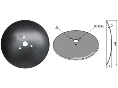 Industriehof® Hopfenscheibe gewölbt, 410 x 3 mm, LK 110 mm, ZB 41 mm, , für Hösch, 31-116CI-RS10