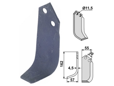 Industriehof® Fräsmesser links 162 x 55 x 4,5 mm, Bohrung 11,5 mm für Bungartz, BUN-52L