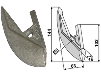 Industriehof® Säschar, 16 x 144 x 63 mm, 1-Loch für Nordsten Sämaschine, 99.NR-02