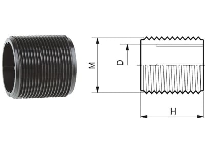 Agrotop Nippel G 1 1/4" H 33,5 mm mit Außengewinde (AG), 10786