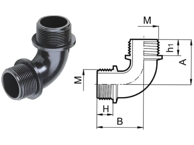 Agrotop Bogen 90 ° G 2" AG (BSP) mit Außengewinde (AG), 10700
