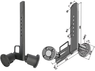 Industriehof® Scheibenlager mittig, mit Stiel, Ø außen 120 mm, Lochkreis 100 mm, 31-241359