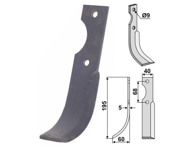 Industriehof® Fräsmesser links/rechts 195 x 60 x 5 mm, Bohrung 9 mm für Barbieri, Benassi Z3 Industriehof® Fräsmesser links/rechts 195 x 60 x 5 mm, Bohrung 9 mm für Barbieri, Benassi Z3