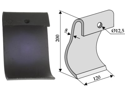 Industriehof® Schlegelmesser 200 x 120 x 8 mm, Bohrung 12,5 mm, für Mulcher Dücker, 63-DÜC-51 Industriehof® Schlegelmesser 200 x 120 x 8 mm, Bohrung 12,5 mm, für Mulcher Dücker, 63-DÜC-51