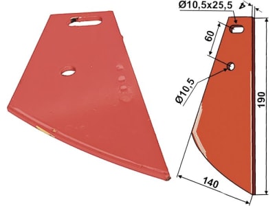 Industriehof® Abstreifblech 190 x 140 x 4 mm, Bohrung 10,5 mm; 25,5 mm, 31-0103