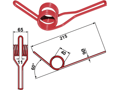 Industriehof® Striegelzinken 215 x 6 mm für Hassia und Lemken Saatstriegel D 6, 10.ST-H4 Industriehof® Striegelzinken 215 x 6 mm für Hassia und Lemken Saatstriegel D 6, 10.ST-H4