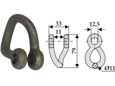 Industriehof® Schäkel gedreht, Bohrung 12,5 mm, für Herder, 63-HER-71