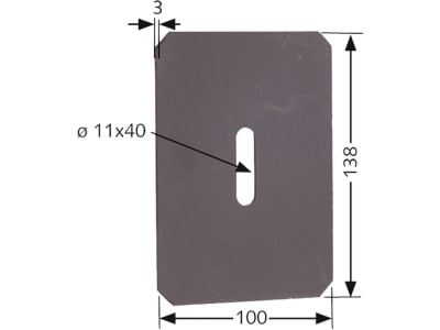 Industriehof® Abstreifer 138 x 100 x 3 mm, Bohrung 40 x 11 mm für Lely Packerwalzen, 51-L113