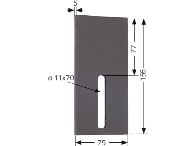 Industriehof® Abstreifer 155 x 75 x 5 mm, Bohrung 70 x 11 mm für Landsberg (Pöttinger) Packerwalzen, 51-L300