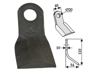 Industriehof® Y-Messer 110 x 40 x 10 mm, Bohrung 20 mm, für Sicma (Miglianico), 63-SIM-14 Industriehof® Y-Messer 110 x 40 x 10 mm, Bohrung 20 mm, für Sicma (Miglianico), 63-SIM-14