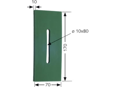 Greenflex Kunststoff-Abstreifer 170 x 70 mm, Bohrung L x B 80 x 10 mm für Rau Packerwalzen