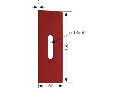 Industriehof® Abstreifer 150 x 60 x 3 mm, Bohrung 50 x 13 mm für Rau Packerwalzen, 51-R201