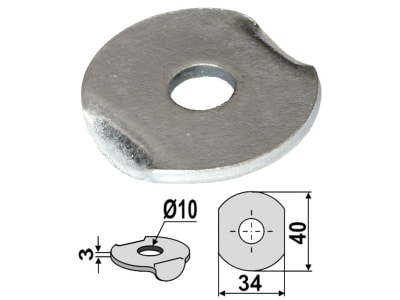 Industriehof® Unterlegscheibe 40; 34 x 10 x 3 mm, für universal, 10.ST-HH-1 Industriehof® Unterlegscheibe 40; 34 x 10 x 3 mm, für universal, 10.ST-HH-1