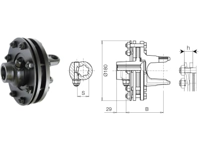 Bondioli & Pavesi Reibscheibenkupplung 100; Global; SFT, 1-3/8" 6, FV32/FV 34 - EinstellbaresDrehmoment Bondioli & Pavesi Reibscheibenkupplung 100; Global; SFT, 1-3/8" 6, FV32/FV 34 - EinstellbaresDrehmoment