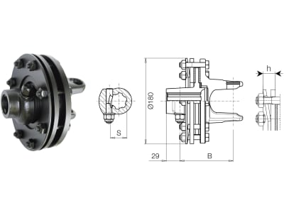 Bondioli & Pavesi Reibscheibenkupplung 100; Global; SFT, 1 3/4'' 6, FV 34 - EinstellbaresDrehmoment