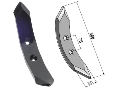 Industriehof® Spurlockererschar 360 x 55 x 15 mm für Spurlockerzinken universal, 101.305103